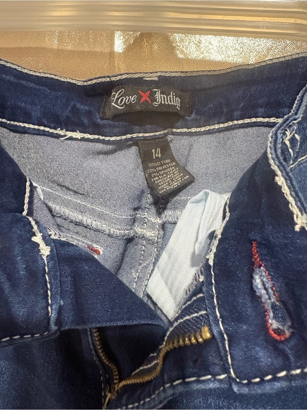 Love Indigo Women's Navy Blue Denim Jeans